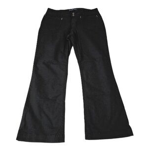 Womens Bandolinoblu Mid Rise Flared Black Cotton Jeans Size 12 Pocket Rivets